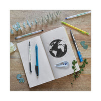 Revolution Ocean Bound Ballpoint Pen, Retractable, Medium 1 Mm, Black Ink-translucent Blue Barrel, Dozen