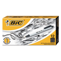 Clic Stic Retractable Ballpoint Pen, Medium 1 Mm, Blue Ink, White Barrel, Dozen