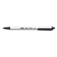 Clic Stic Retractable Ballpoint Pen, Medium 1 Mm, Black Ink, White Barrel, Dozen