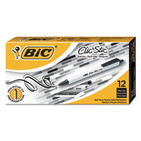 Clic Stic Retractable Ballpoint Pen Value Pack, Medium 1 Mm, Black Ink, White Barrel, 24-pack