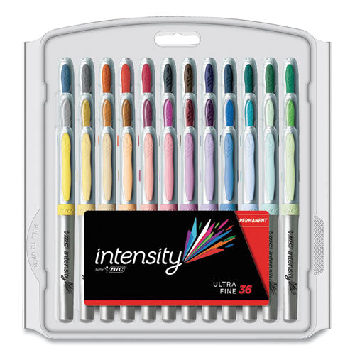 Intensity Ultra Fine Tip Permanent Marker, Extra-fine Needle Tip, Assorted Vivid Fashion Colors, 36-pack