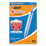 Prevaguard Ballpoint Pen, Stick, Medium 1 Mm, Blue Ink, Translucent Blue Barrel, 60/pack