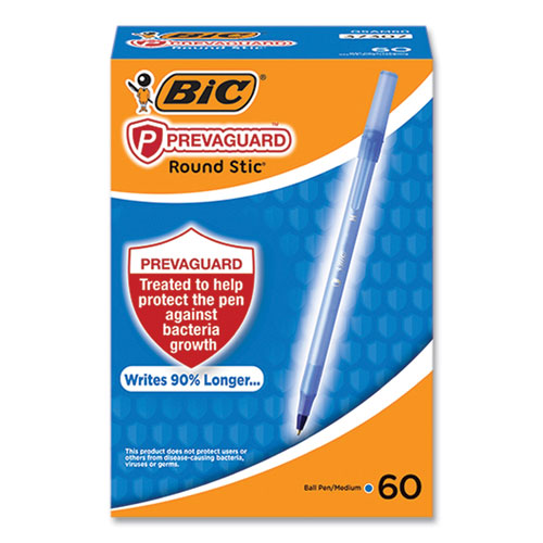 Prevaguard Ballpoint Pen, Stick, Medium 1 Mm, Blue Ink, Translucent Blue Barrel, 60/pack