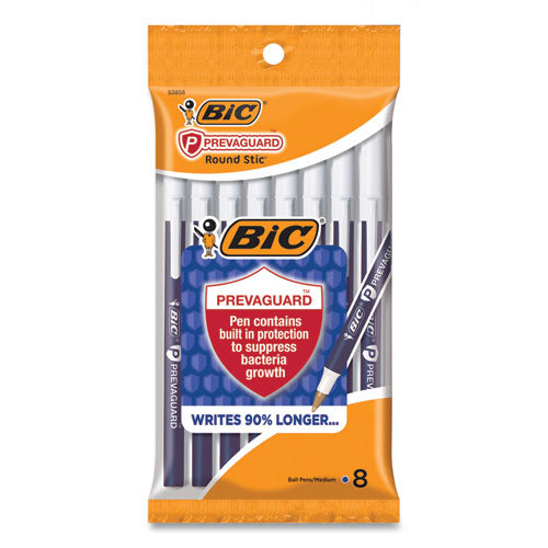 Prevaguard Ballpoint Pen, Stick, Medium 1 Mm, Blue Ink-blue Barrel, 8-pack