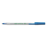 Ecolutions Round Stic Stick Ballpoint Pen Value Pack, 1mm, Black Ink, Clear Barrel, 50-pack