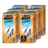 Round Stic Grip Xtra Comfort Ballpoint Pen, Medium 1 Mm, Blue Ink, Gray/blue Barrel, 24/box, 6 Boxes/pack