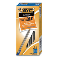 Cristal Xtra Bold Ballpoint Pen, Stick, Bold 1.6 Mm, Blue Ink, Clear Barrel, 24-pack
