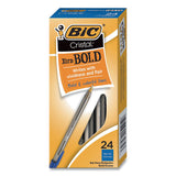 Cristal Xtra Bold Ballpoint Pen, Stick, Bold 1.6 Mm, Blue Ink, Clear Barrel, 24-pack