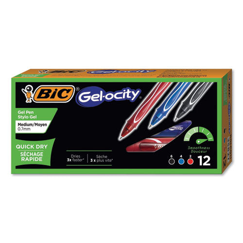 Gel-ocity Quick Dry Retractable Gel Pen, 0.7mm, Assorted Ink-barrel, Dozen