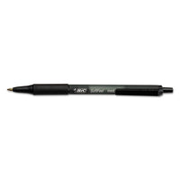 Soft Feel Retractable Ballpoint Pen, Medium 1mm, Black Ink-barrel, Dozen