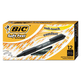 Soft Feel Retractable Ballpoint Pen, Medium 1mm, Black Ink-barrel, Dozen