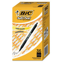 Soft Feel Retractable Ballpoint Pen Value Pack, Medium 1mm, Black Ink-barrel, 36-pack