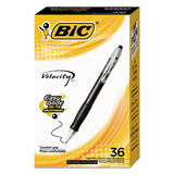 Velocity Retractable Ballpoint Pen Value Pack, Medium 1mm, Black Ink & Barrel, 36-pack