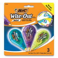 Wite-out Brand Mini Correction Tape, Non-refillable, 0.2" X 314.4", White Tape, 3-pack