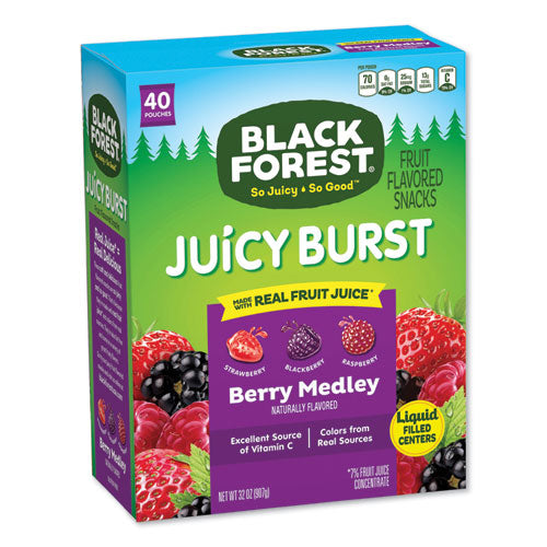 Juicy Burst Fruit Flavored Snack, Berry Medley, 32 Oz, 40-box