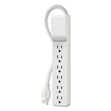 Home-office Surge Protector W-rotating Plug, 6 Outlets, 8 Ft Cord, 720j, White