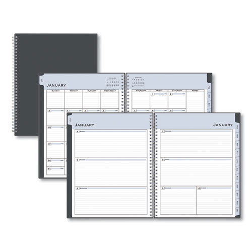 Passages Weekly-monthly Wirebound Planner, 11 X 8.5, Charcoal, 2021