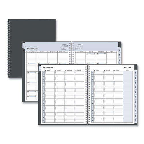 Passages Weekly-monthly Wirebound Planner, Vertical Format, 11 X 8.5, Black Cover, 2021