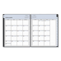 Passages Monthly Wirebound Planner, 10 X 8, Charcoal, 2021