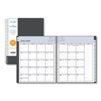 Passages Monthly Wirebound Planner, 10 X 8, Charcoal, 2021