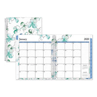 Lindley Monthly Wirebound Planner, 10 X 8, White-blue, 2021