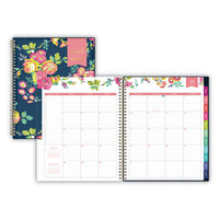 Day Designer Academic Year Cyo Weekly-monthly Planner, 11 X 8.5, Navy-floral, 2020-2021