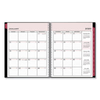 Classic Red Weekly-monthly Appointment Book, 15-min Time Slots (mon-sun), 11 X 8.5, Black Cover, 2021