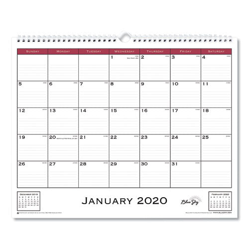 Classic Red Wall Calendar, 15 X 12, 2021