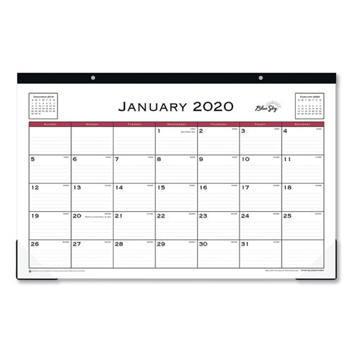 Classic Red Desk Pad, 17 X 11, 2021