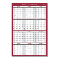 Laminated Classic Red Calendar, 36 X 24, 2021