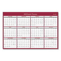 Laminated Classic Red Calendar, 36 X 24, 2021