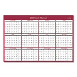 Laminated Classic Red Calendar, 36 X 24, 2021