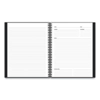 Aligned Business Notebook, Narrow Rule, Black Cover, 11 X 8.5, 78 Sheets