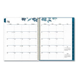 Academic Year Frosted Weekly-monthly Planner, 11 X 8.5, Blue Floral, 2021-2022