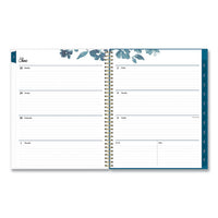Academic Year Frosted Weekly-monthly Planner, 11 X 8.5, Blue Floral, 2021-2022