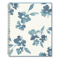 Academic Year Frosted Weekly-monthly Planner, 11 X 8.5, Blue Floral, 2021-2022