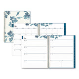 Academic Year Frosted Weekly-monthly Planner, 11 X 8.5, Blue Floral, 2021-2022