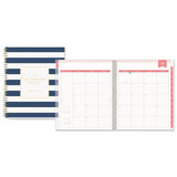 Day Designer Daily-monthly Frosted Planner, Rugby Stripe Artwork, 10x8, Black-white Cover, 12-month (july To June): 2022-2023