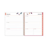 Fly By Frosted Weekly-monthly Planner, Fly By Butterflies Artwork, 11 X 8.5, Blush-pink Cover, 12-month (jan To Dec): 2023