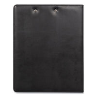 Faux-leather Padfolio, Notched Front Cover With Clipboard Fastener, 9 X 12 Pad, 9.75 X 12.5, Black