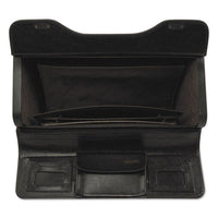 Catalog Case On Wheels, Leather, 19 X 9 X 15-1-2, Black