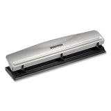 12-sheet Three-hole Punch, 9-32" Holes, Silver-black