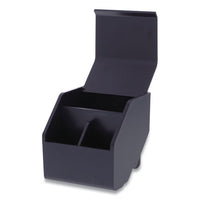 Konnect Desktop Organizer Storage Bin, Short, 3.4" X 3.5" X 3.5", Black