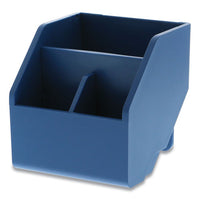 Konnect Desktop Organizer Storage Bin, Short, 3.4" X 3.5" X 3.5", Blue