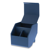 Konnect Desktop Organizer Storage Bin, Short, 3.4" X 3.5" X 3.5", Blue