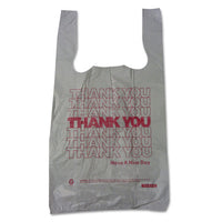 Plastic Thank-you T-sack, 2 Mil, 4" X 15", White, 2,000-carton