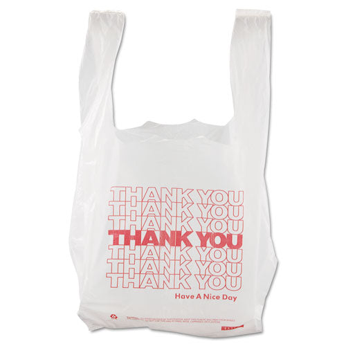 Thank You High-density Shopping Bags, 8" X 16", White, 2,000-carton