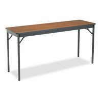 Special Size Folding Table, Rectangular, 60w X 18d X 30h, Walnut-black