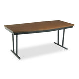 Economy Conference Folding Table, Boat, 72w X 36d X 30h, Walnut-black