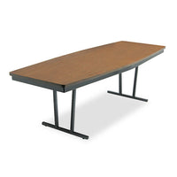 Economy Conference Folding Table, Boat, 96w X 36d X 30h, Walnut-black